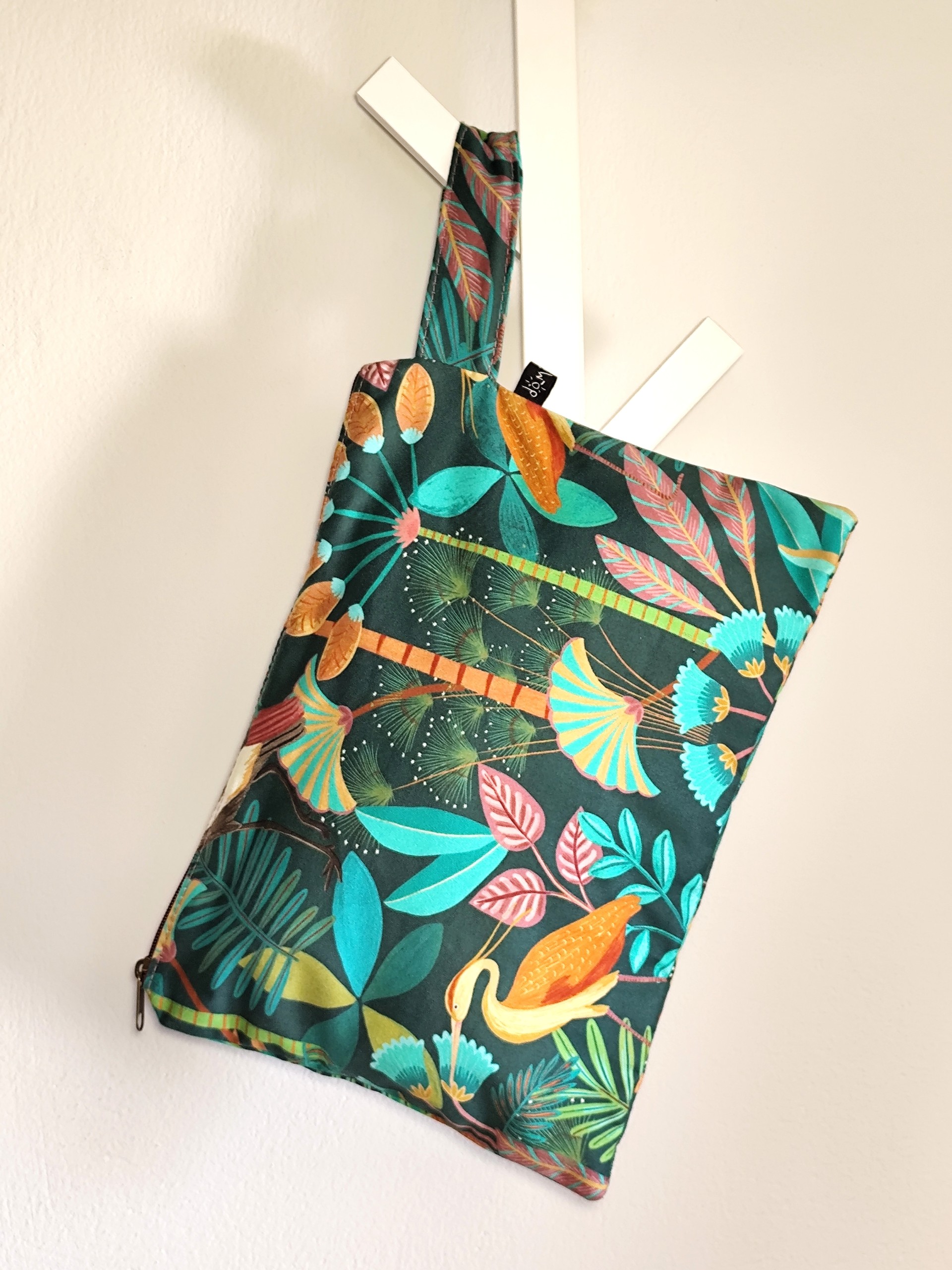 Ηandbag green bird 01